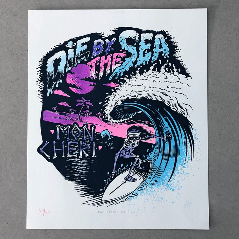 Die by the sea, mon cheri - art print