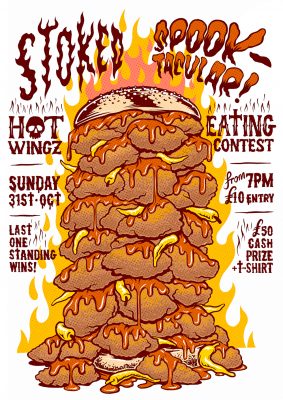 Stoked hot wingz eating contest